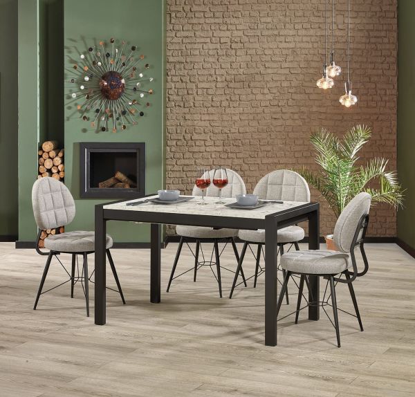 DAMLA SİYAH MERMER MASA TAKIMI