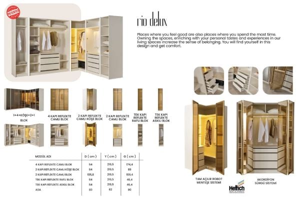 RİO DELUX KÖŞE DOLAPLI YATAK ODASI