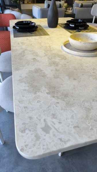 TRAVERTEN MASA + SANDALYE TAKIMI