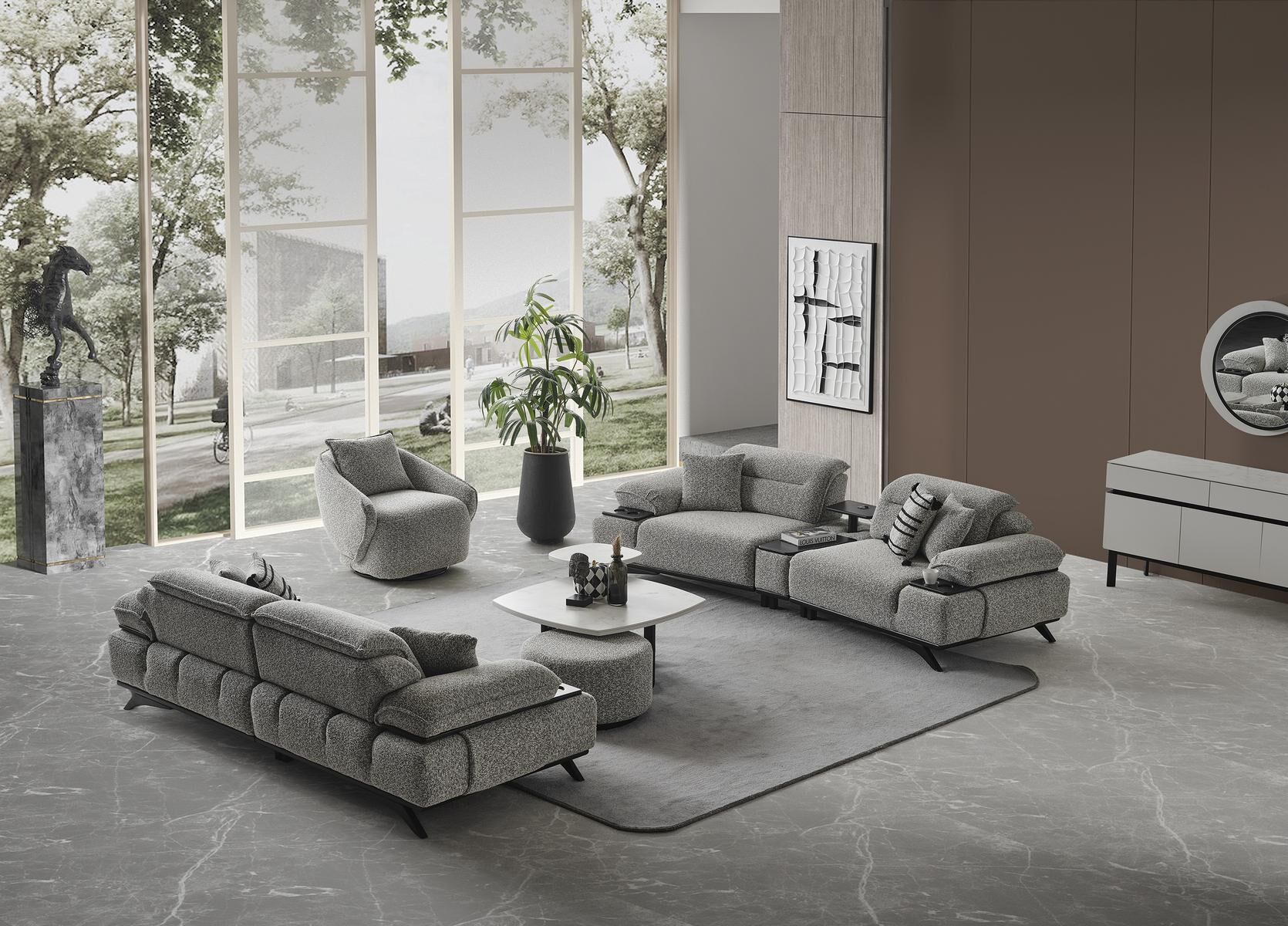 SAFİR - SİYAH KOLTUK TAKIMI 4+3+1